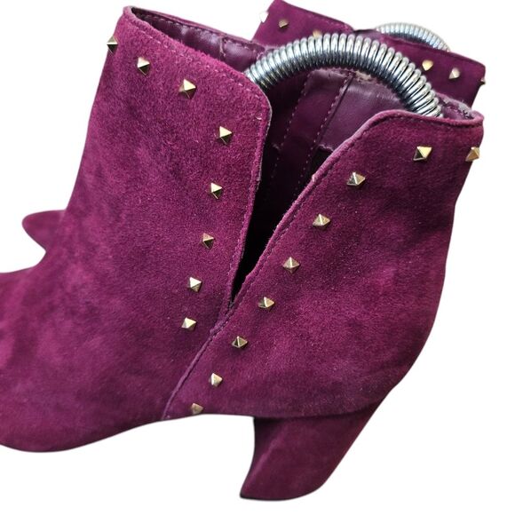 Marc Fisher Women's 7.5 Client Suede Purple Ankle Boots with Studs - Picture 7 of 13
